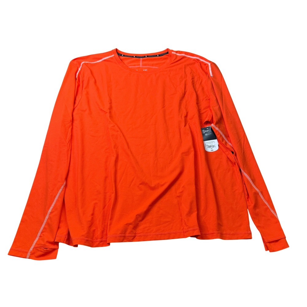 MSRP $40 Xersion Men's XXL Cherry Tomato Train Flatback Mesh T-Shirt Long Sleeve